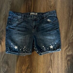 Imperial Star Dark Blue Jean Shorts with White Star Accents